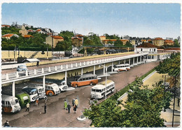 ALES (30.Gard) La Gare Routière  "route-rail"" Autobus Années 1950 - Alès