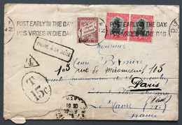 France, Taxe Sur Enveloppe D'Afrique Du Sud, Divers Cachets - (C1960) - 1859-1959 Covers & Documents