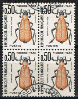 FR 201 - FRANCE Timbre Taxe N° 105 Bloc De 4 Obl. Insecte - 1960-.... Afgestempeld