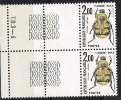 FR 203 - FRANCE Timbre Taxe N° 107 Paire Bord De Feuille Numérotée Neuf** Insecte - 1960-.... Usati