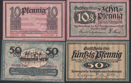 Dresden-Neustadt 1921 Amtshauptmannschaft Gutschein 50 Pfg.  Abb. Schloss Moritzburg, Drei Haselnüsse Und 10 Pfg. Wappen - Zwischenscheine - Schatzanweisungen