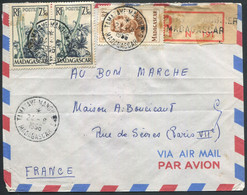 MADAGASCAR - N° 318 + 322 (2) / LR AVION DE TAMATAVE MANGUIERS LE 24/8/1956 POUR PARIS - TB - Covers & Documents