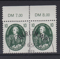 DDR 575 Mit Oberrand Waagerechtes Paar Leonhard Euler 10 Pf Sonderstempel /2 - Andere & Zonder Classificatie