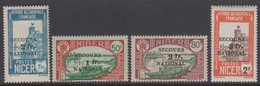 1941. NIGER. SECOURS NATIONAL Surcharges. Complete Set With 4 Stamps Hinged.  (MICHEL 103-106) - JF527030 - Usati