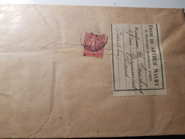 Perfin Semeuse Perforé  Sur Lettre ARTHUR MAURY PARIS  POUR TOURS FRANCE - Covers & Documents