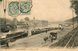 St Denis * Vue Sur Le Port Et L'ile * Péniche Batellerie * Attelage - Saint Denis