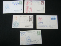JAPAN , 5 Karten  Schiffpost 1950 - 1960 - Briefe U. Dokumente