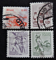 Timbre Du Brésil 1977 Occupations  Stampworld N° 1615 à 1618 - Usati