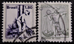 Timbre Du Brésil 1978 Occupations  Stampworld N° 1664 Et 1665 - Used Stamps