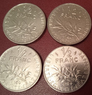 LOT 4 PIECES.......** .1/2  FRANC  1986  **    ...ETAT SUP.... - 1/2 Franc