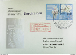 E-Fern-Brf Mit SB-R-Zettel 50 Pf 1025 Berlin 992 -mit Einlief.schein 5.6.85 Knr: SbPÄ 90. IOC-Session 1985 WZd 637 SoStp - Labels For Registered Mail