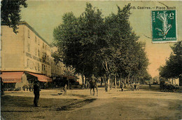 Castres * La Place Soult * Hôtel Restaurant Moderne * Cpa Toilée Colorisée - Castres