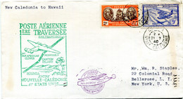 Lettre 1er Vol PAN AM Entre La Nouvelle Calédonie Et Les Etats Unis - Cad Nouméa 21 Juillet 1940 - R 6496 - Cartas & Documentos