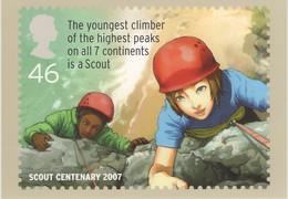 Great Britain 2007 PHQ Card Sc 2493 46p Scouts Rock-climbing - Carte PHQ