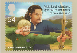 Great Britain 2007 PHQ Card Sc 2495 54p Scouts, Archery - PHQ-Cards