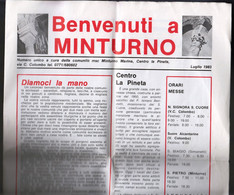 GIORNALE TIPO QUOTIDIANO  " BENVENUTI A MINTURNO " - NUMERO UNICO - LUGLIO 1983 (STAMP231) - Premières éditions