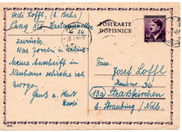 55729 - Deutsches Reich / Boehmen & Maehren - 1945 - 60h GAKte Hitler PRAHA -> Strasskirchen - Storia Postale