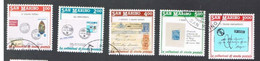 SAN MARINO - UN  1253.1257 - 1989 INVITO ALLA FILATELIA: STORIA POSTALE (COMPLET SET OF 5)   - USED° - Gebraucht