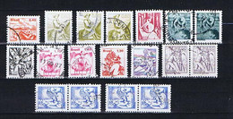 Brasil, Brasilien 1976-77: 18 Stamps, Normal Paper With Color Shades Used, Normales Papier Gestempelt Mit Farbvarianten - Oblitérés