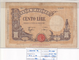 ITALIA 100 LIRE 09-12-1942 CAT. N° 21A - 100 Liras