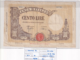 ITALIA 100 LIRE 23-08-1943 CAT. N° 22A - 100 Liras