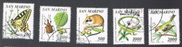 SAN MARINO - UN  1302.1306 - 1990 FLORA E FAUNA LOCALI    (COMPLET SET OF 5)   - USED° - Used Stamps