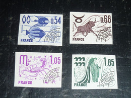 TIMBRE DE FRANCE PREOBLITERES NON DENTELE SERIE SIGNES DU ZODIAQUE N°146 Au N°149 - NEUF SANS CHARNIERE (C.V) - 1971-1980