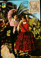 Carte Philatélique Espagne - Couple De Danseurs De Flamenco- _ Oblitération Philatélique TORTOSA *2scan_FISA N° 4 - Bordados