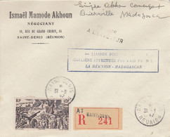 LETTRE. REUNION. SAINT DENIS. 1947. 1° LIAISON REUNION MADAGASCAR  /   2 - Briefe U. Dokumente