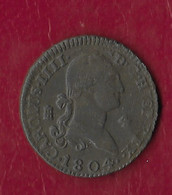 (REF A/F) ESPAÑA AÑO 1804 4 MARAVEDIES CARLOS IV SEGOVIA - Monedas Provinciales