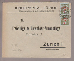 CH Portofreiheit Zu#8 5Rp. Paar GR#836 Ortsbrief Kinderspital Zürich - Portofreiheit