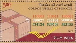 INDIA, 2022 Golden Jubilee Of Pincode 1v MNH(**) - Unused Stamps