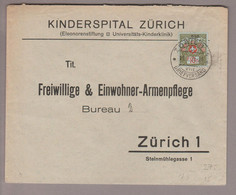 CH Portofreiheit Zu#9 10Rp. GR#836 Ortsbrief Kinderspital Zürich - Portofreiheit