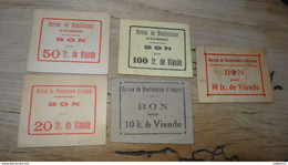 Bureau De Bienfaisance D'AVIGNON : 5 Bons De Viande  ............ CL-28 - Varianten En Curiosa