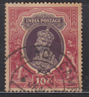 AVADI CAMP Pmk On 10r High Value KGVI British India Used, Military Service Usage , Elephant, - Military Service Stamp