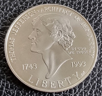 United States 1 Dollar 1993 "Thomas Jefferson's 250th Birthday" Silver - Colecciones