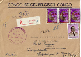 Congo, 1963, Lettre Recommandée Pour La France Et Retour Au Congo. TP Surchargés - Covers & Documents