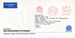 Denmark Cover With Red Meter Cancel East Asiatic Company 28-8-1979 Sent To Japan - Cartas & Documentos