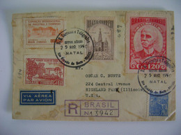 BRAZIL / BRASIL - ENVELOPE SENT FROM NATAL TO HIGHLAND PARK (USA) IN 1950 IN THE STATE - Lettres & Documents