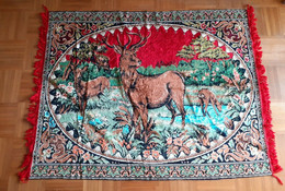 Tapisserie "Cerf Et Chevreuil". Tapisserie A Frange. - Rugs, Carpets & Tapestry