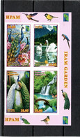 Tajikistan 2022 . Iram Garden (RCC , Birds , Lake, Mountains, Waterfalls, Flowers, Bridges). Imperf 4v. - Tadschikistan