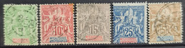 NOUVELLE CALÉDONIE 1900-04 - Canceled - YT 59, 60, 61, 62, 64 - Used Stamps