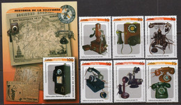 Cuba 2015 - History Of The Telephone - MNH Set + Souvenir Sheet - Poste