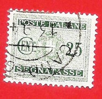 1934 (37) Segnatasse - Stemma Con Fasci Filigrana Coricata Cent. 25 - Usato - Leggi Il Messaggio Del Venditore - Postage Due