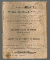 Carnet De Payement De Primes, Assurance En Cas De Décés, Energie Eclairage, Paris,  1935, 4 Scans, Frais Fr 4.00e - Non Classés