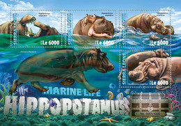 2016 SIERRA LEONE MNH  HIPPOPOTAMUS  |  Yvert&Tellier Code: 5825-5828  |  Michel Code: 7078-7081  |  Scott Code: 3668 - Sierra Leone (1961-...)