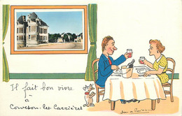 COURSON LES CARRIERES - Il Fait Bon Vivre, Château, Carte Fantaisie Illustrée. - Courson-les-Carrières