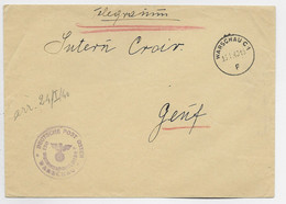 POLAND POLSKA LETTRE COVER WARSCHAU 13.1.1940 + MENTIIN TELEGRAM TO GENEVE + CENSURE NAZI - Government In Exile In London