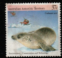 Australian Antarctic Territory  S 81 1988 Environment, Conservation And Technology 37c Seal And Helicopter Used - Usados