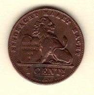 1 Ct. (cuivre Pur) Léopold II De 1901 FL. Morin N° 231 Non Nettoyée Mais Gommée. TTB (1) - 1 Centime
